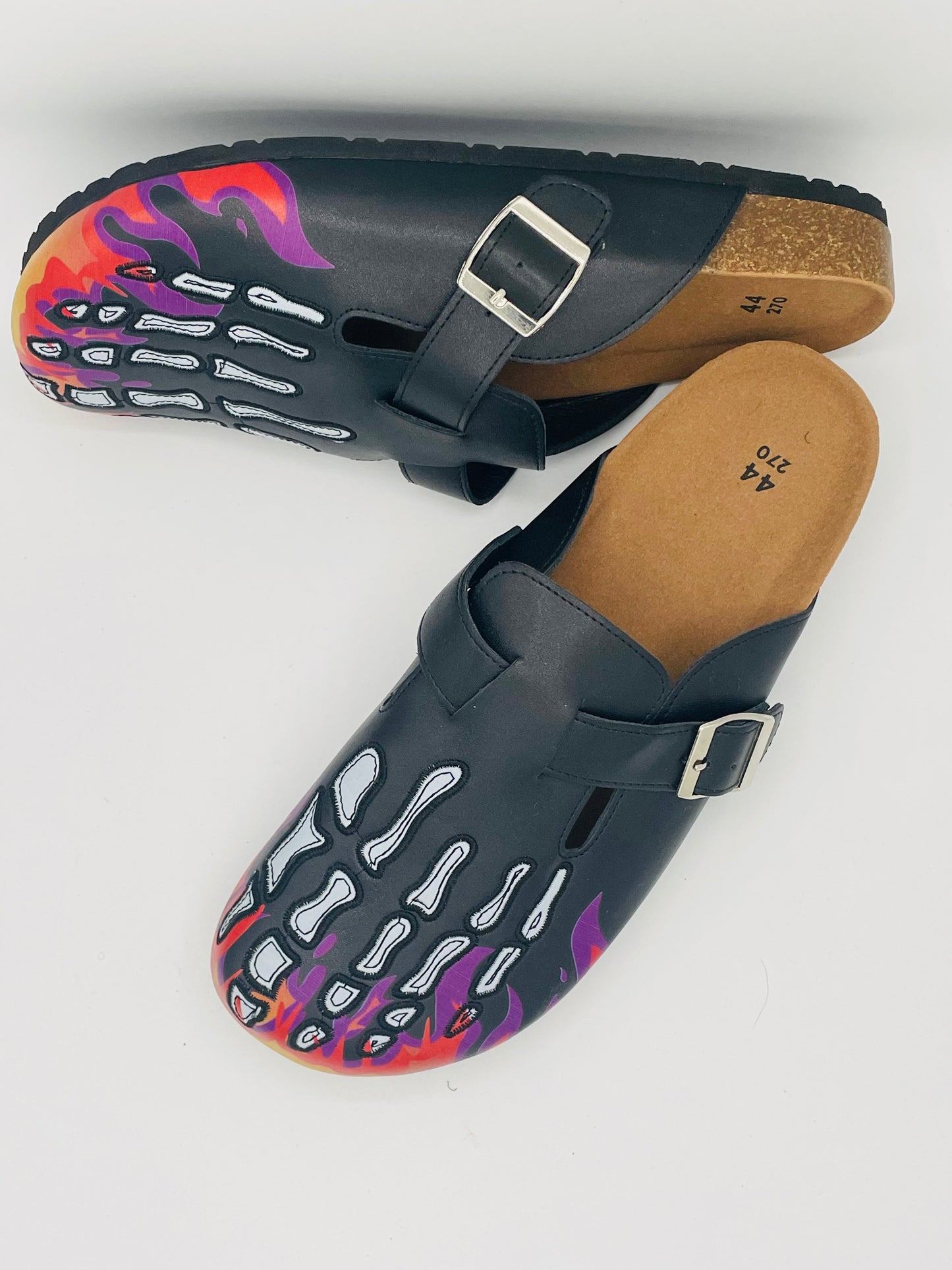 Purple FlameBone Clogs