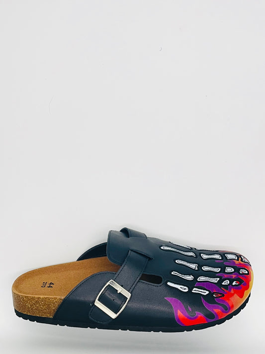 Purple FlameBone Clogs